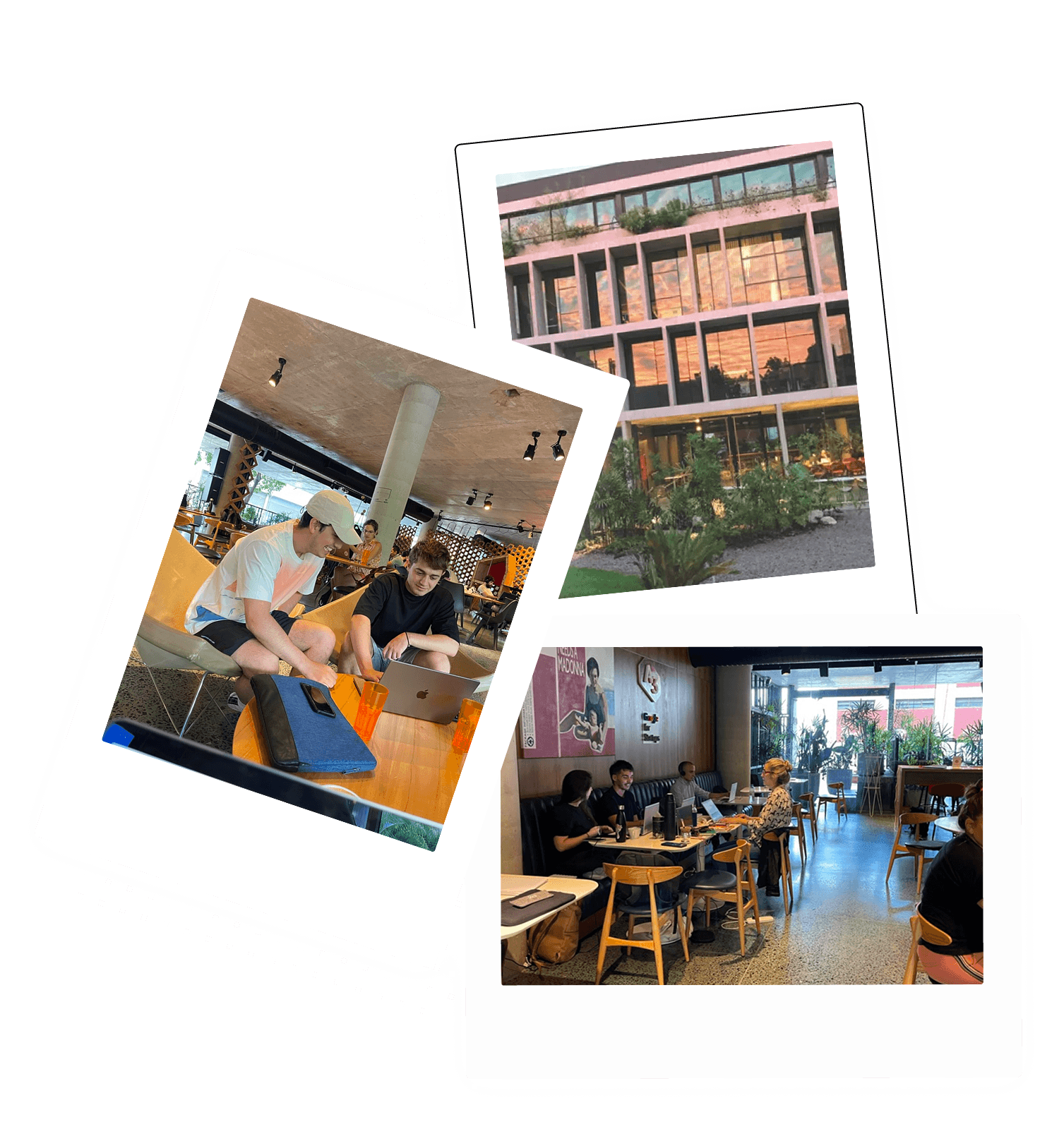 AreaTres El Salvador space photos showing the building, interior workspace, and collaborative areas